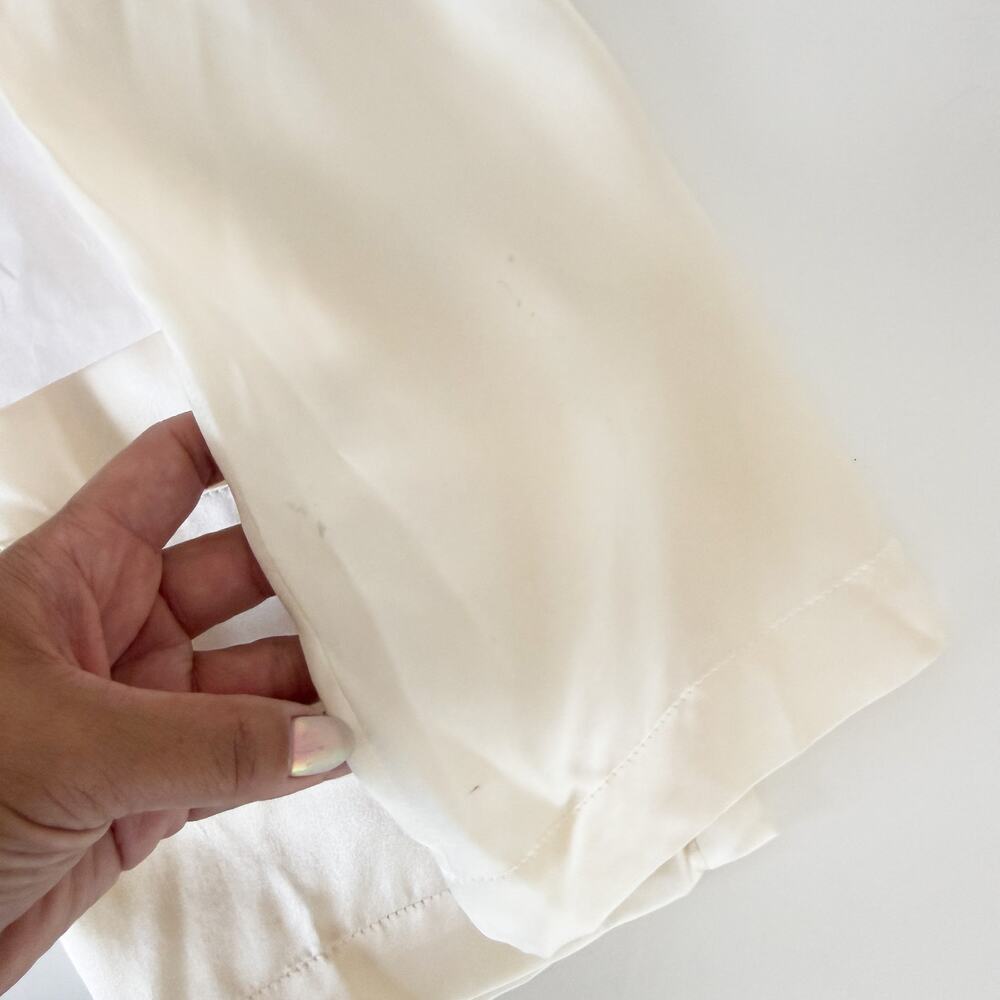 Vintage Victoria's Secret 100% Silk Sleep Shirt Cream - M - Picture 6 of 8